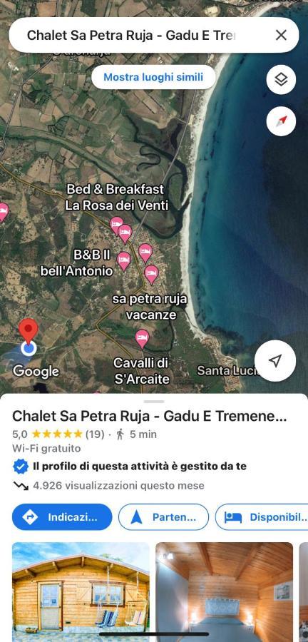 Chalet Sa Petra Ruja - Gadu E Tremene Siniscola Ngoại thất bức ảnh